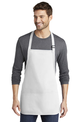 White Apron: Medium Length Apron adjustable