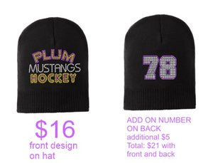 Plum Hockey :Hat with Design