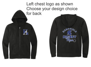 Hempfield Hockey:  Full Zip Hoodie (unisex sized Relaxed Fit) Runs Large!!