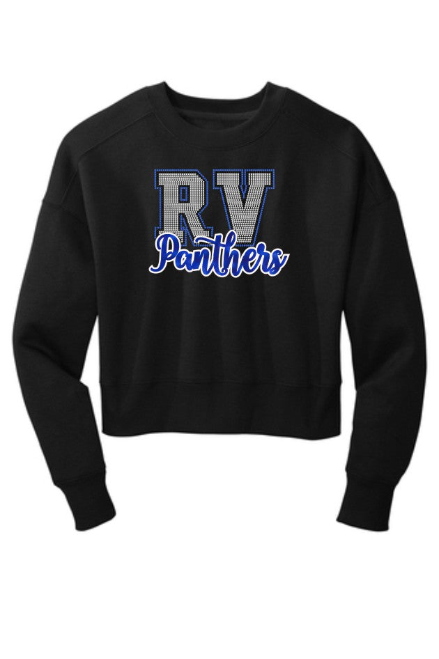 River Valley Panthers: Perfect Weight Cropped Crew sweatshirt- Glitter/Stones