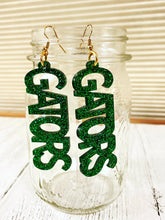 Laser Acrylic Team Earrings with your Team name. Gators
