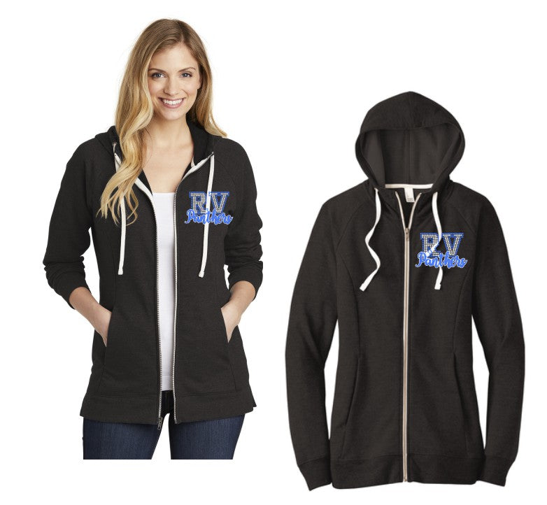 RV Panthers Ladies Triblend Full Zip Hoodie  Sizes in stock: M,L,XL,3XL, 4xl ONLY)