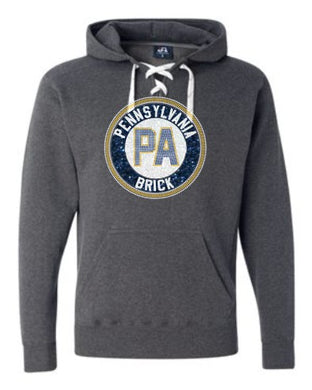 PA Brick Hockey Laces style Hoodie UNISEX SIZED